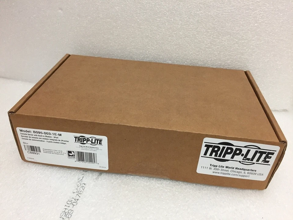 New TRIPP-LITE B095-003-1E-M 3-Port IP Serial Console Terminal Server w/ Modem  - Image 1 of 2