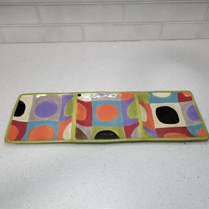Pier 1 Urban Dot 3-Compartment Rectangular Tray, Large 20" x 6.5" - Picture 1 of 6