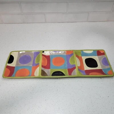 Pier 1 Urban Dot 3-Compartment Rectangular Tray, Large 20" x 6.5"  - Image 1 of 4