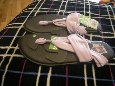 Nuevas Chanclas Niñas Púrpura Sanuk Yoga Sling Burst, 6/7 Foto 1 de 2