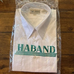 HABAND EXECUTIVE DIVISION MEN'S Short Sleeve White Button Down Shirt Size 16 - Picture 1 of 6