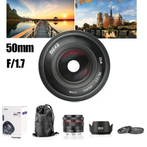 MEIKE 50mm F1.7 Wide Angle Manual Focus Lens For Canon Nikon Sony Fujifilm M4/3 - Picture 1 of 8