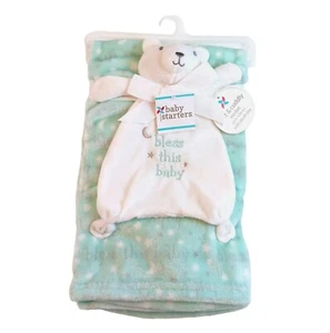 NEW Baby Blanket & Lovey Set Green Baby Gift Bless This Baby | Baby Starters - Picture 1 of 3