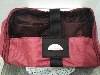 De Colección Samsonite Artículos de Aseo Maquillaje Viaje Joyería Bolso NEGRO/ROJO Lona y Malla Nuevo de Lote Antiguo Foto 1 de 4