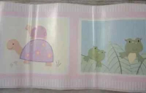 kidsline froggie luv kids wall border roll partial peel & stick 11ft - Picture 1 of 2