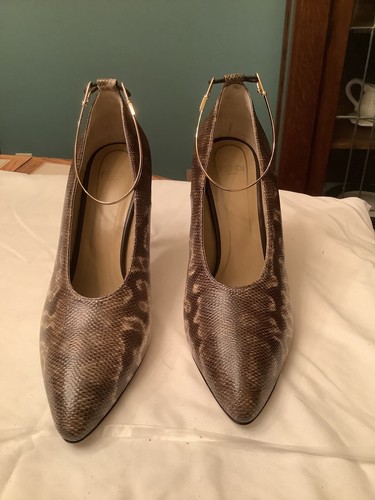 Anello alla caviglia Fendi Anello Karung in pelle stampa animalier tacco tono oro NUOVO!!!