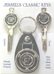 Black Pontiac GRAND PRIX White Gold Deluxe Classic Key Set 1968, 1972, 1976 1980 - Picture 1 of 6