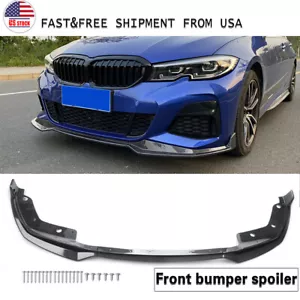CARBON FIBER FRONT BUMPER SPOILER LIP FOR 19-2022 BMW 3 SERIES G20 M340I M SPORT - Foto 1 di 11