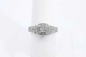 Approx. 0.88ctw Diamond Ring In 14k White Gold 4.2 Grams Size 8 Eb1224owxsa - Picture 1 of 7
