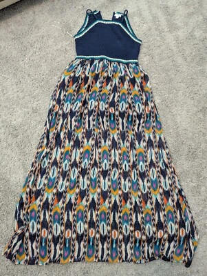 Maxi Vestido Xhilaration Para Mujer Mediano Crochet Tejido Top Estampado Tanque Parte Inferior Forrado Foto 1 de 4