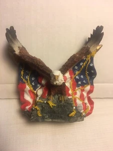 United We Stand Ceramic Bald Eagle And US Amercian Flags 4 1/2” USA Pride - Picture 1 of 6