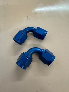 Goodridge AN-6 Female to Female (PAIR) 90 Degree Swivel Fuel/Oil Fitting NEW - Picture 1 of 5