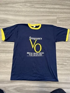 Nos Seagrams VO T-Shirt 80er Jahre Verkäufer Muster Medium Einzelnaht Vintage - Bild 1 von 5