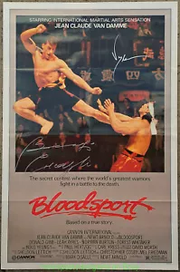 BLOODSPORT MOVIE POSTER JSA CERTIFIED MINT Autographed by Bolo and Van Damme - Picture 1 of 4