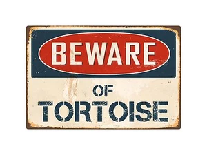 Beware Of Tortoise 8" x 12" Vintage Aluminum Retro Metal Sign VS419 - Picture 1 of 1