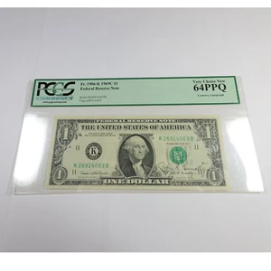 1969 C PCGS Very Choice New 64 PPQ Signed $1 Dollar Federal Reserve Note #54207F - Picture 1 of 3