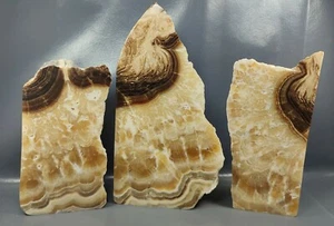Polished Calcite Slabs/Tiles/Freeforms Pakistan 3pcs Healing Crystal - Picture 1 of 12