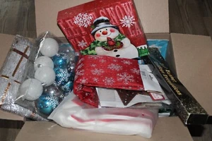 Overstock Returns Christmas Ornaments Deco 15 Plus Items in Box 17 x 11 x13 - Picture 1 of 3