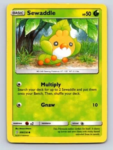 Tarjeta Pokémon Verde Básica Sewaddle HP 50 Multiplicar y Roer Ataque - Imagen 1 de 10