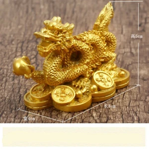 Feng Shui Chinese Zodiac Twelve Statue Gold Dragon Statue Home Decoration Crafts - Picture 1 of 8