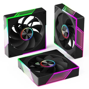 120mm PWM Fans - Set of 3 - Reverse  - Unique ARGB Lighting - 4-Pin Connection - Picture 1 of 6