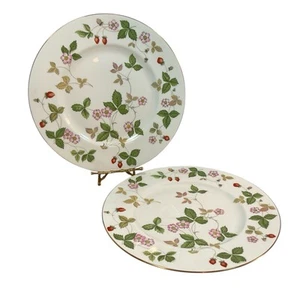 Wedgwood Wilde Erdbeere Essteller 10 3/4" Bone China EUC 2er Set - Bild 1 von 7