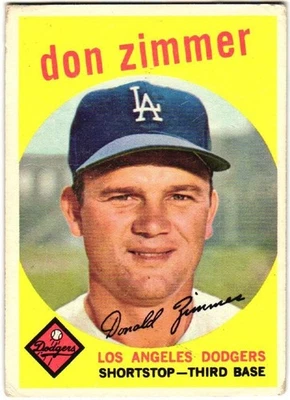 1959 Topps Don Zimmer #287 (A) en muy buen estado Foto 1 de 2