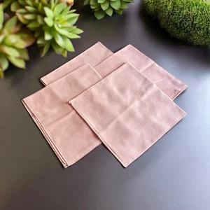 "Juego de 4 servilletas de cena de tela rosa polvorienta vintage cuadradas de 18""" - Imagen 1 de 3
