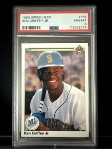 Ken Griffey Jr 1990 Upper Deck casi nuevo-como nuevo PSA 8 #156 segundo año MLB Seattle Mariners - Imagen 1 de 2