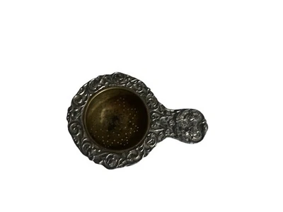 Antiguo colador de té alemán con plato de plata marca "Alemania" Foto 1 de 3
