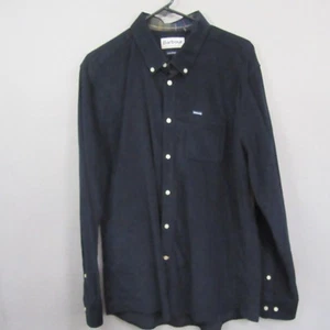 Barbour Mens Button Down Shirt L Tailored Fit Blue Ramsey Corduroy - Picture 1 of 13