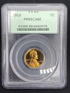 1959 Lincoln Cent 1c Proof PR65 Cam Cameo PCGS OGH  - Picture 1 of 4