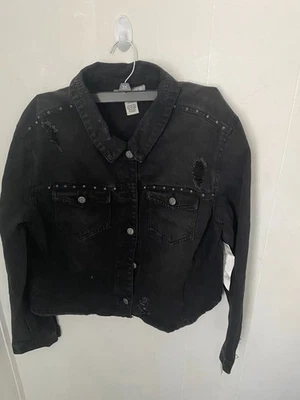 Chaqueta de mezclilla negra Crave Fame para mujer ropa exterior nueva en XL, S, L, XS Foto 1 de 2