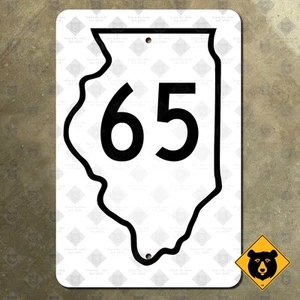 Illinois state Route 65 highway marker road sign Aurora Naperville 1948 10x15 - Picture 1 of 2