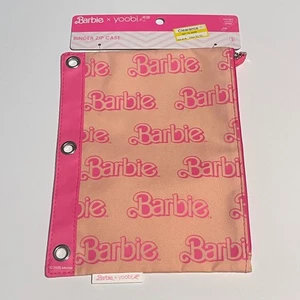 Barbie Yoobi Binder Zip Case Pencil Pouch 3 Ring Pink School Supplies New - Picture 1 of 2