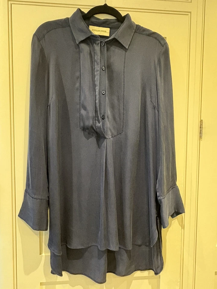 By Malene Birger Longline Shirt Women's Size UK 16/18 DK44 Navy Used - Image 1 of 4