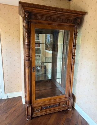 Vitrine, Louis XVI Vernis Martin Style, Carved Walnut fromFrance 1860 - Image 1 of 4