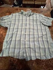 Duluth Trading Co Shirt Mens Xl Short Sleeve Button Down Seersucker - Picture 1 of 6