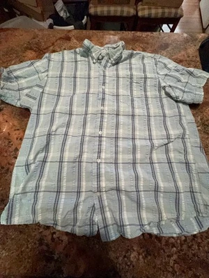 Duluth Trading Co Shirt Mens Xl Short Sleeve Button Down Seersucker - Image 1 of 4