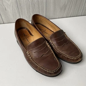Herren 13M Martin Dingman Braun Leder Fahren Penny Halbschuhe Vibram Sohlen 530035 - Bild 1 von 12