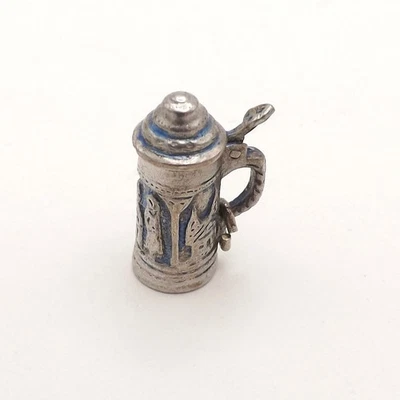 Miniatura de peltre cerveza holandesa alemana cerveza piedra encanto colgante molino de viento vintage Foto 1 de 4