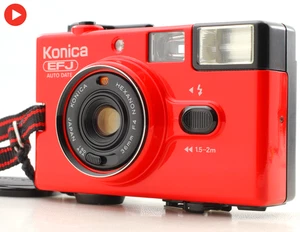 [MINT] Video Konica EFJ Auto Date Red 35mm Point & Shoot Film Camera From JAPAN - Picture 1 of 11
