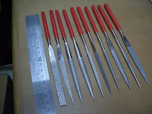 Assorted 10 pieces set 180mm 7" inch THK Diamond coated file files Grit 120 - Picture 1 of 3
