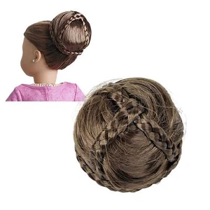 American Girl CHIC BUN Brown Doll Hair Extension Updo Crisscross Braids Brunette - Picture 1 of 8