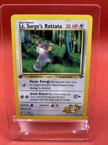 1. Edition Lt Surge Rattata 85/132 Pokémon TCG WOTC Gym Challenge Near Mint - Bild 1 von 2