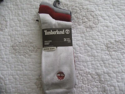 Timberland Crew, Boot Socks, 3 pair Gray, Cranberry, Beige, Woman one size - Image 1 of 3