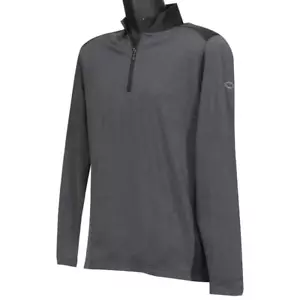 Oakley Range Pullover Top Mens Size L Large Blackout Dark Grey 1/4 Zip Sweater - Picture 1 of 3