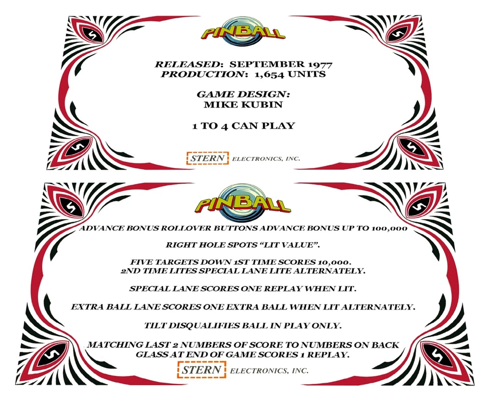Delantal personalizado Stern Pinball tarjetas de instrucción alta resolución Foto 1 de 1