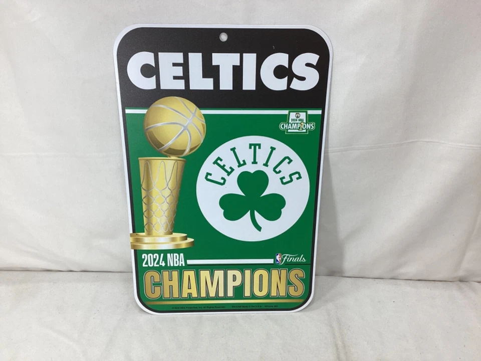 2024 NBA Finals World Champions Boston Celtics Plastic Street Sign Plastic 10x16 - Image 1 of 1