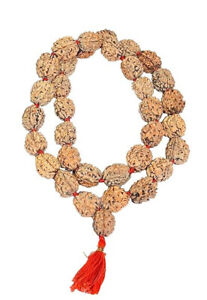 3Mukhi Rudraksha, Three Face Rudraksh Japa Mala 18mm Beads 33+1 Religious Rosary